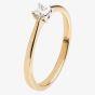 18ct Gold Princess Cut 0.16ct Diamond Single Stone Ring 18DR421-2C