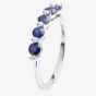 18ct White Gold Diamond Sapphire Half Eternity Ring 18DR433-S-W