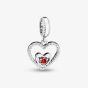 Rosa Lea January Birthstone Heart Dangle Charm AM-2THB004204-Dark Red