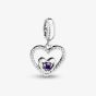 Rosa Lea February Birthstone Heart Dangle Charm AM-2THB004204-Purple