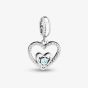 Rosa Lea March Birthstone Heart Dangle Charm AM-2THB004207-Light Blue