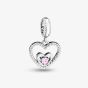 Rosa Lea October Birthstone Heart Dangle Charm AM-2THB004204-Pink