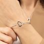 BOSS Ladies Honey Boundless Silver Open Heart Bangle 1580723