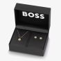 BOSS Medallion Gold-Tone Pavé Necklace & Stud Earrings Set 1570149