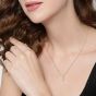 BOSS Clia Gold Tone Baguette Cut Crystal Necklace 1580409