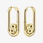 BOSS Double B Swing Gold Tone Oval Hoop Earrings 1580629