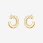 BOSS Gold Tone Crystal Logo Hoop Earrings 1580690
