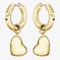 BOSS Honey Love Gold Tone Heart Dangle Hoop Earrings 1580641