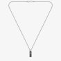BOSS Mens Silver Kassy Emblem Logo Tag Necklace 1580677
