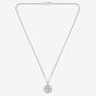 BOSS North Silver Tone Compass Pendant Necklace 1580841