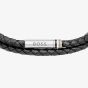 BOSS Ares Black Braided Double Leather Bracelet 1580489M