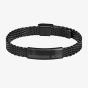 BOSS Alen Stainless Steel Black Mesh Logo Bracelet 1580612