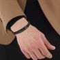 BOSS Alen Stainless Steel Black Mesh Logo Bracelet 1580612