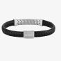 BOSS Mens Tailored Black Braided Leather Bracelet 1580674M