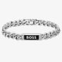 BOSS Mens Kassy Emblem Silver Logo Chain Bracelet  1580679M