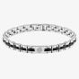 BOSS Archer Two Tone Black Enamel & Stainless Steel Link Bracelet 1580890
