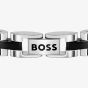 BOSS Archer Two Tone Black Enamel & Stainless Steel Link Bracelet 1580890