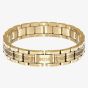 BOSS Emblem Yellow Gold Tone Plated Stainless Steel Multi Link Bracelet 1580887