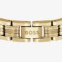 BOSS Emblem Yellow Gold Tone Plated Stainless Steel Multi Link Bracelet 1580887