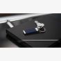 OMEGA Aqua Stainess Steel & Marine Blue Rubber Keyring K91STA0509005
