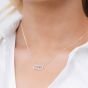 Lauren Ralph Lauren Silver Pave Crystal Logo Necklace 14N00360