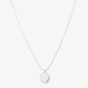 Lauren Ralph Lauren Silver 15 Inch Round Logo Pendant Necklace 14N00444