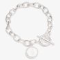 Lauren Ralph Lauren Silver Logo Shield Charm T-Bar Bracelet 14B00203