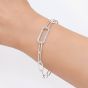 Lauren Ralph Lauren Silver Paperlink Crystal Chain Bracelet 14B00310