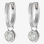 Lauren Ralph Lauren Silver Cubic Zirconia Dropper Hoop Earrings 60542942-G03
