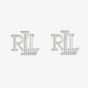 Lauren Ralph Lauren Silver Rope RL Logo Stud Earrings 60567136-G03