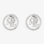 Lauren Ralph Lauren Silver Rope Logo Open Disc Stud Earrings 60567145-G03