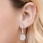 Lauren Ralph Lauren Silver Script Coin 12mm Dropper Earrings 14G00560