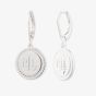 Lauren Ralph Lauren Silver Round Disc Logo Dropper Earrings 14G00704