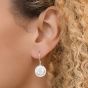 Lauren Ralph Lauren Silver Round Disc Logo Dropper Earrings 14G00704