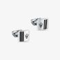 Maserati Silver Square Black Enamel Cufflinks JM422AVD10