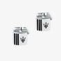Maserati Silver Square Black Enamel Cufflinks JM422AVD10