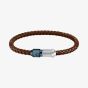 Maserati Brown Braided Leather Rope Bracelet JM223AVE15