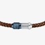 Maserati Brown Braided Leather Rope Bracelet JM223AVE15