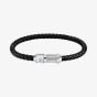 Maserati Black Braided Leather Rope Bracelet JM223AVE17