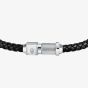 Maserati Black Braided Leather Rope Bracelet JM223AVE17