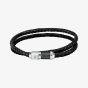Maserati Black Braided Leather Double Rope Bracelet JM223AVE18