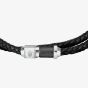 Maserati Black Braided Leather Double Rope Bracelet JM223AVE18