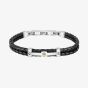 Maserati Stainless Steel and Black Double Braided Rope Bracelet JM422AVE11