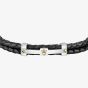 Maserati Stainless Steel and Black Double Braided Rope Bracelet JM422AVE11