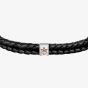 Maserati Black Two Row Braided Leather Rope Bracelet JM422AVE13