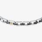 Maserati Silver Three Row Square Link Bracelet JM422ATZ16