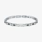 Maserati Silver Rectangle Link Black Crystal Bracelet JM422ATJ10