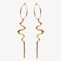 Maanesten Mia Creol Gold Plated Wavy Hoop Dropper Earrings 9372A