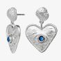 Maanesten Constantine Silver Hammered Heart Kyanite Dropper Earrings 9850C