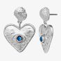 Maanesten Constantine Silver Hammered Heart Kyanite Dropper Earrings 9850C